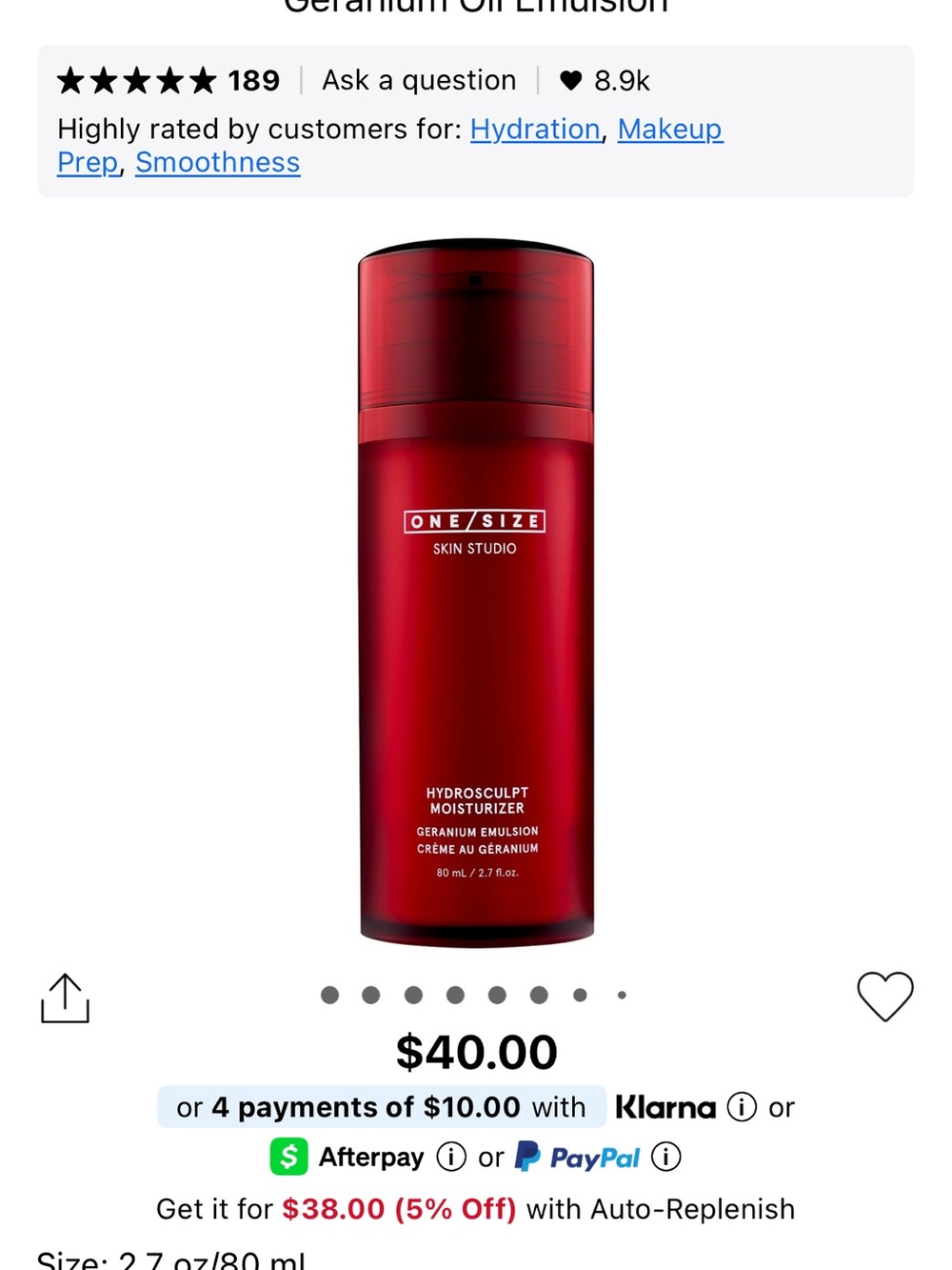 ONE/SIZE Hydrosculpt Moisturizer